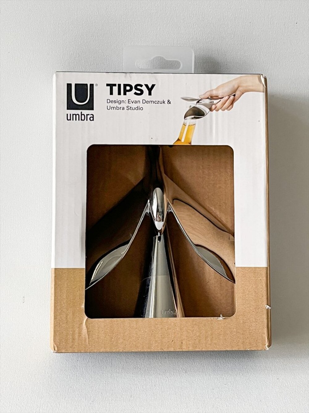 Umbra TIPSY Chrome Balancing Bottle Opener with Stand Unused w/ Original Box